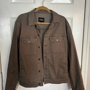 Express Men's Brown Cotton Shirt Jacket